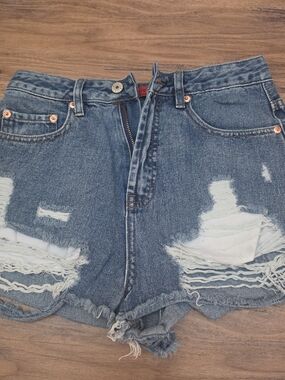 Signature8 Distressed Blue Denim Cutoff Shorts